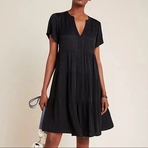 Maeve Dresses & Skirts - Maeve Anthro Sacha Jacquard Leopard Black Dress